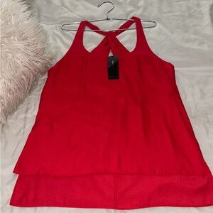 BCBG Edita Red Sleeveless Women's Top